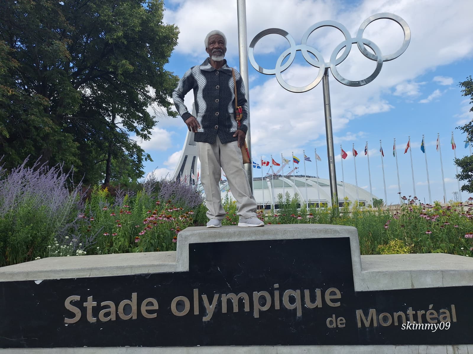 Pa Ndambi Paul Angemba near the Olympic stadium